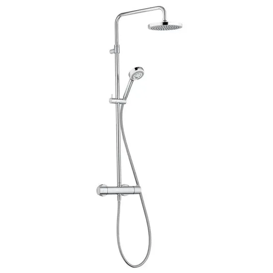 Kludi Logo – dušo kolona Dual Shower System su termostatiniais maišytuvais, 20 cm, chromas 6809205-00