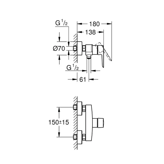 Grohe QuickFix Start – dušo maišytuvas, juodas matinis 242082432