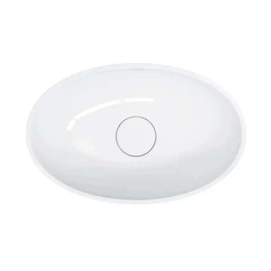 OMNIRES Shell M+ - Ant stalviršio pastatomas praustuvas 50x32 cm, be perpildymo angos, be skylės maišytuvui, baltas SHELL500UNBP