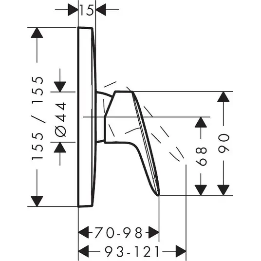 Hansgrohe Logis – paslėpta dušo maišytuvas, juodas matinis 71605670