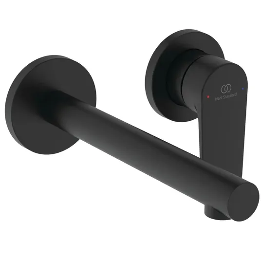 Ideal Standard Ceralife O – į sieną įmontuojamas praustuvo maišytuvas, 2 skylių montavimas, šilkinė juoda BE019XG