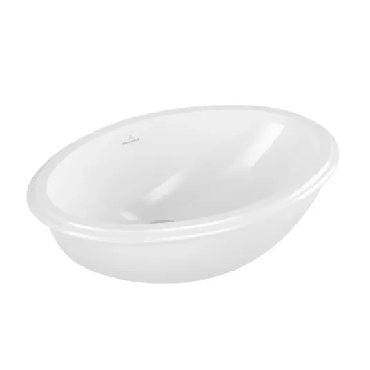 Villeroy & Boch Evana - po stalviršiu montuojamas praustuvas be skylės maišytuvui, su perpildymo vožtuvu, 50x35 cm, baltas, Ceramicplus 614700R1