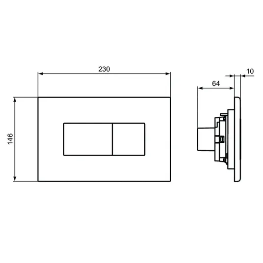 Ideal Standard Solea - Solea P2 nuleidimo plokštė, matinis chromas R0110JG
