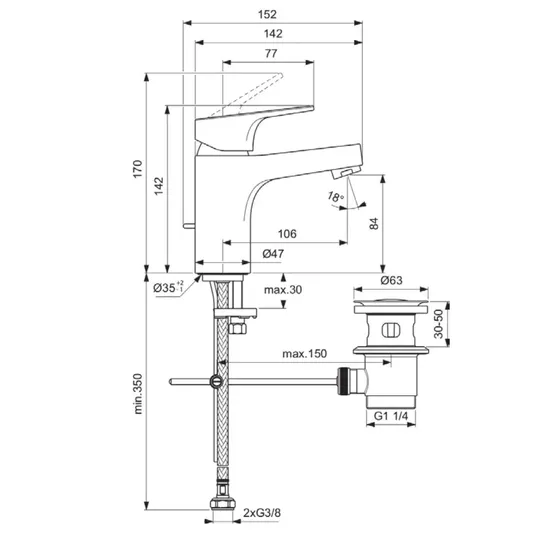 Ideal Standard Cerabase - valamusegisti, kroomitud BC829AA