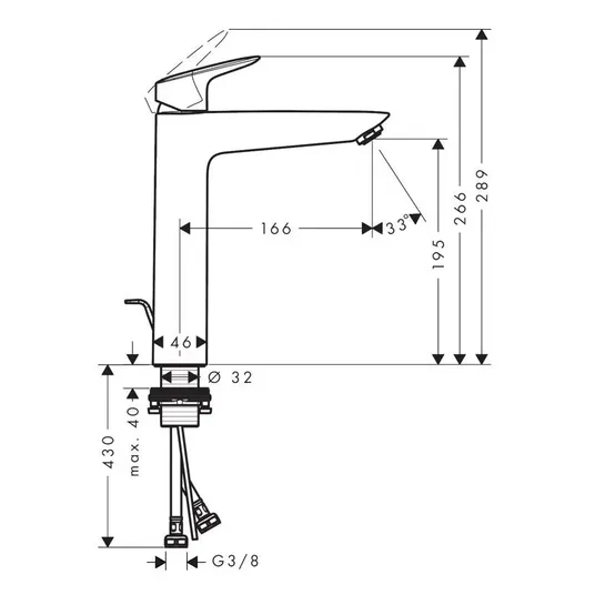 Hansgrohe Logis - valamusegisti koos jäätmekomplektiga, EcoSmart, matt must 71090670