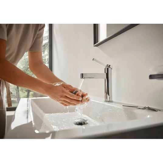 Hansgrohe Finoris - Ühe kangiga valamusegisti 110, Push-Open äravooluga, EcoSmart, kroomitud 76024000