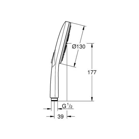 Grohe Rainshower SmartActive – rankinis dušas 130 9,5 l/min, 3 srovių tipai, Cool Sunrise 26574GL0