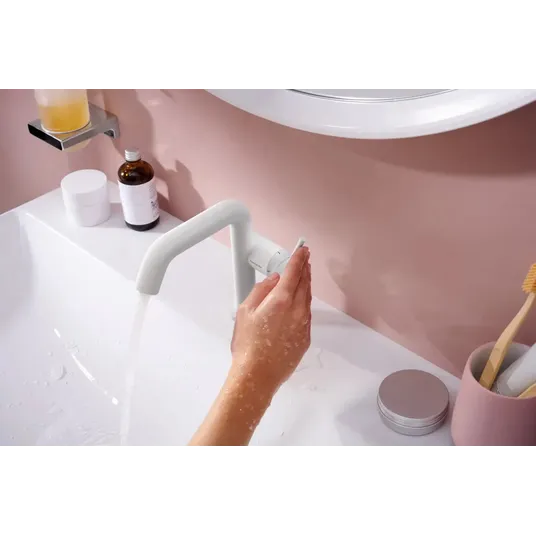 Hansgrohe Tecturis S - kraanikaussi kraanikaussi Push-Open äravoolukomplektiga, CoolStart, EcoSmart, valge matt 73320700