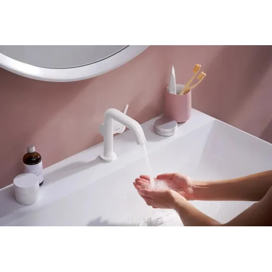 Hansgrohe Tecturis S - kraanikaussi kraanikaussi Push-Open äravoolukomplektiga, CoolStart, EcoSmart, valge matt 73320700