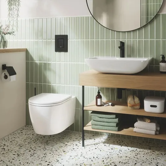 Grohe QuickFix Start - kraanikaussi kraanikaussi ja suruotsaga äravoolukomplekt, matt must 237462432