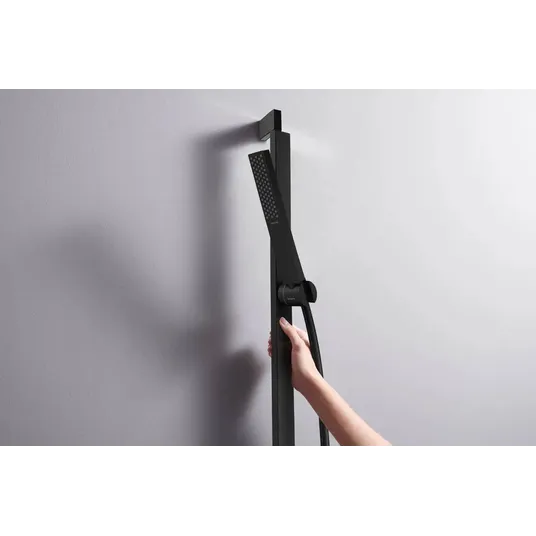 Hansgrohe Pulsify E – dušo komplektas: rankinis dušas, stovas ir žarna, EcoSmart, matinis juodas 24380670