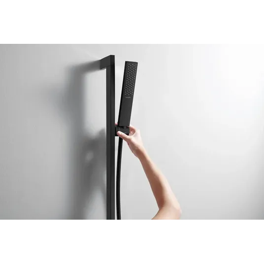Hansgrohe Pulsify E – dušo komplektas: rankinis dušas, stovas ir žarna, EcoSmart, matinis juodas 24380670