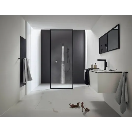 Hansgrohe Pulsify S – galvos dušo galvutė 105, 1 srautas, EcoSmart, matinė juoda 24132670