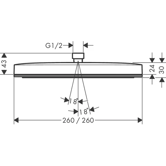 Hansgrohe Pulsify E – dušo galvutė 26x26 cm, EcoSmart, balta matinė 24331700