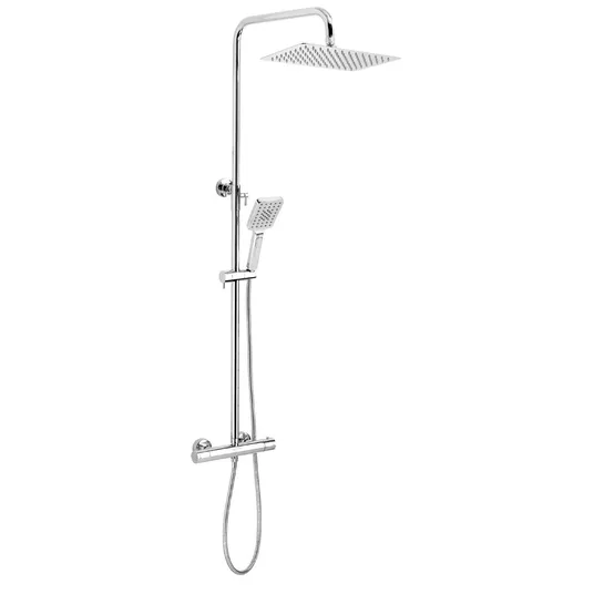 Ferro Metalia 54 – dušo komplektas su termostatu, 30x20 cm, 3 srovių tipai, chromas SET034/TER,0
