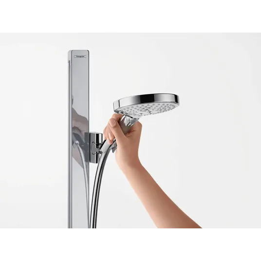 Hansgrohe Raindance Select S – dušo komplektas 120, EcoSmart 9 l/min, 3 sroves, dušo strypas 90 cm, chromuotas 27649000