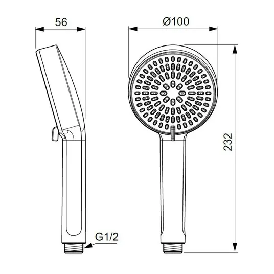 Ideal Standard ALU+ – rankinis dušas, 2 srovių tipai, sidabrinis BD580SI