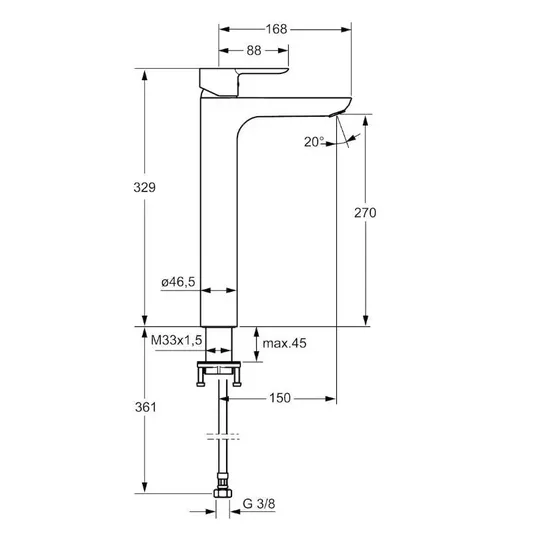 Hansa Ligna – praustuvo vienos rankenos maišytuvas, chromas 06032203