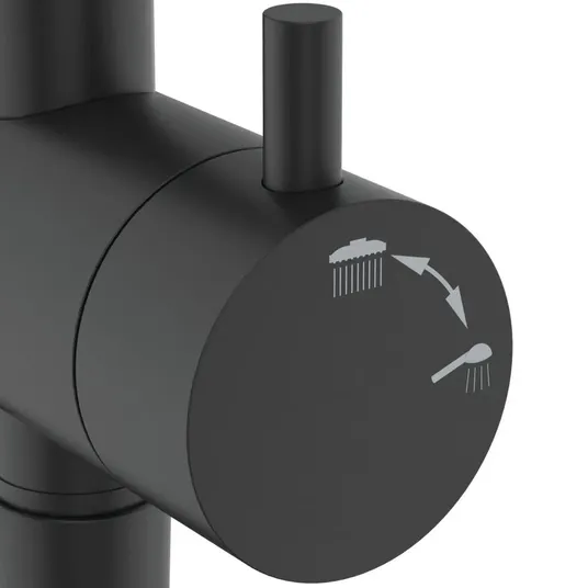 Ideal Standard CeraTherm – dušo rinkinys be maišytuvo, skersmuo 26 cm, 2 srovių tipai, juodas šilkas BD747XG