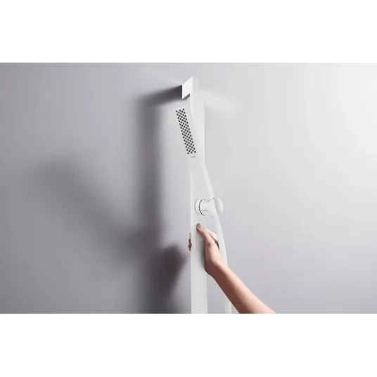 Hansgrohe Pulsify E – dušo komplektas: rankinis dušas, strypas ir žarna, EcoSmart, matinis baltas 24370700