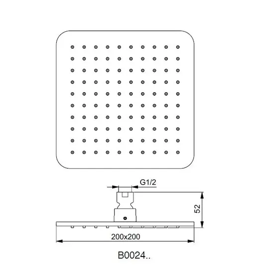 Ideal Standard Idealrain Cube - dušikabiin 20x20 cm, must B0024XG