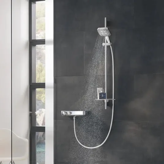 Grohe Rainshower SmartActive Cube - dušikomplekt 130 9,5 l/min, 3 pihustustüüpi, 90 cm statiiv ja voolik, kroomitud 26587000