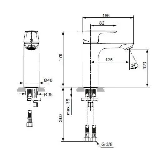 Ideal Standard Connect Air – Grande praustuvo maišytuvas, chromas A7055AA