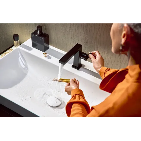 Hansgrohe Tecturis E - kraanikaussi kraanikaussi Push-Open äravoolukomplektiga, CoolStart, EcoSmart, mattmust 73020670