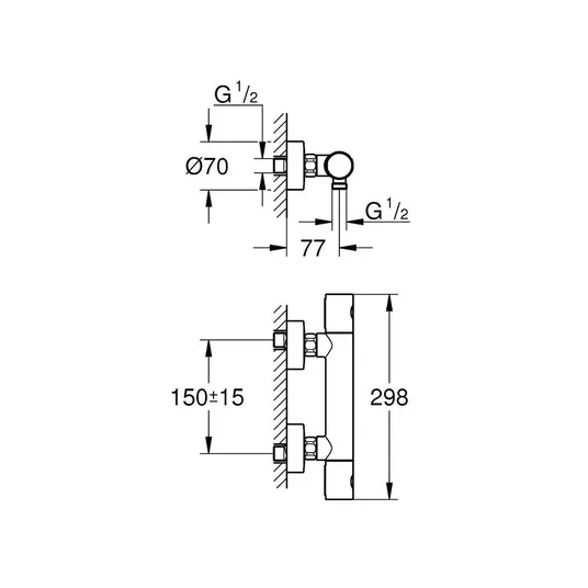 Grohe Precision Get – termostatinis dušo maišytuvas, chromas 34773000