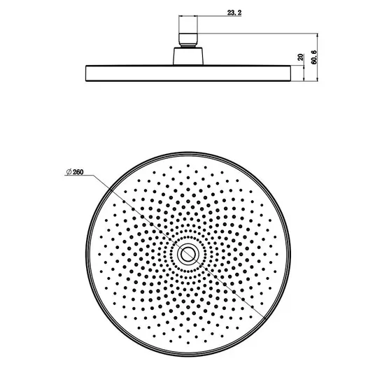 kielle Oudee – dušo galvutė 260, 1 srauto tipas, dušo rankena 35 cm, matinė juoda 20102SE4