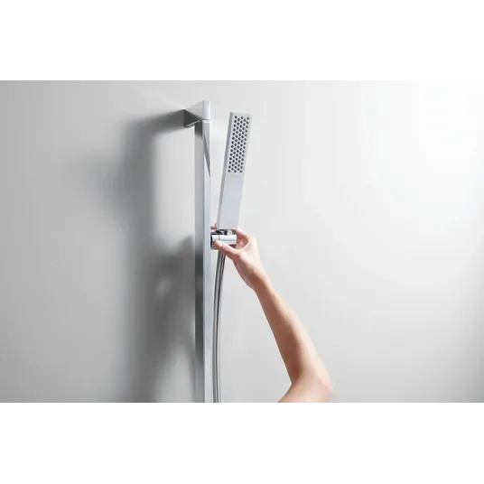 Hansgrohe Pulsify E – dušo komplektas: rankinis dušas, stovas ir žarna, EcoSmart+, chromas 24371000