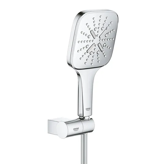 Grohe vihmadušš SmartActive Cube - seinale paigaldatav 130 9,5 l/min, 3 joatoru tüüpi, klamber ja voolik, kroomitud 26588000