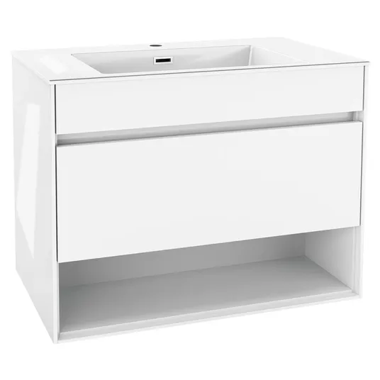 kielle Nefia - Praustuvo spintelė su apatine spintele, 80 cm, blizgi balta 50027S810