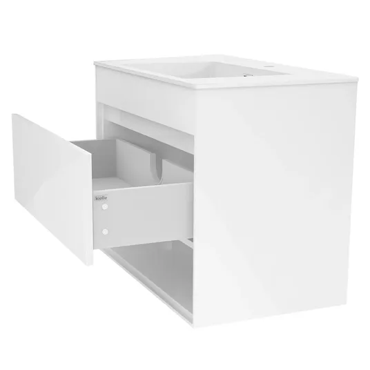 kielle Nefia - Praustuvo spintelė su apatine spintele, 80 cm, blizgi balta 50027S810