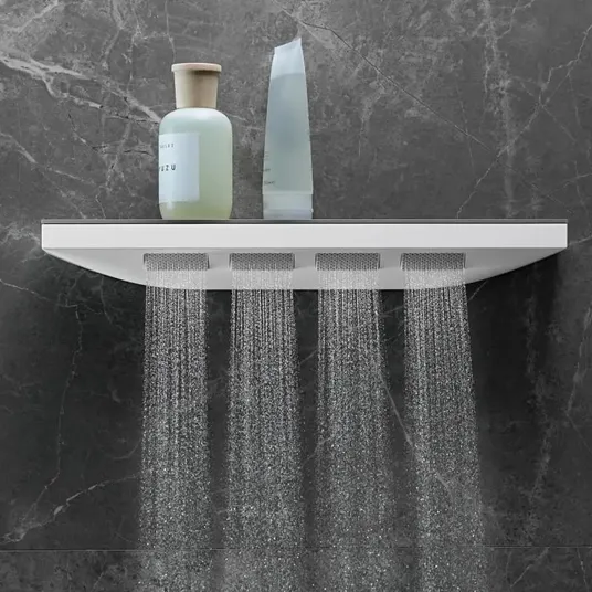 Hansgrohe Rainfinity – pečių dušo galvutė 500 1jet su dušo lentynėle, balta matinė 26243700