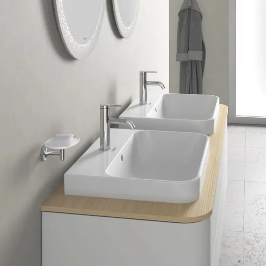 Duravit Happy D.2 Plus - praustuvas, 60x46 cm, su 1 skyle maišytuvui, Alpių baltas 2360600000