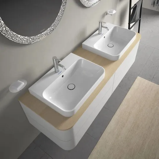 Duravit Happy D.2 Plus - praustuvas, 60x46 cm, su 1 skyle maišytuvui, Alpių baltas 2360600000
