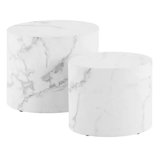 Mice coffee table set, Top paper white marble, Base paper white marble, 33x48x40 cm