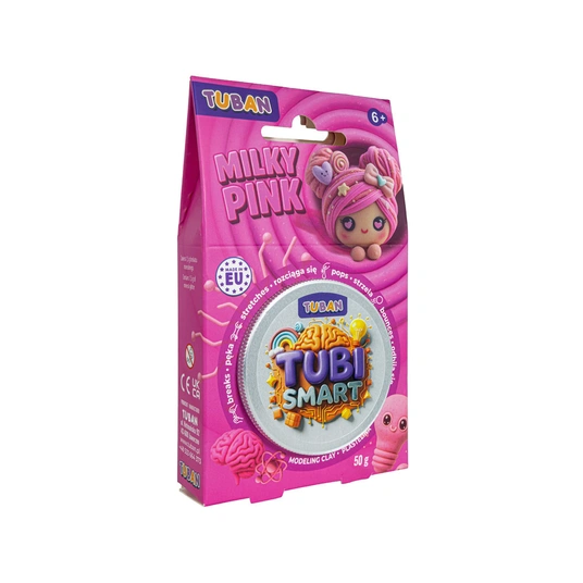 Tubi Smart sensory clay Milky Pink stretches, shoots, bounces ZA6129