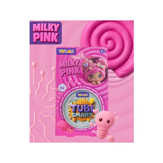 Tubi Smart sensory clay Milky Pink stretches, shoots, bounces ZA6129