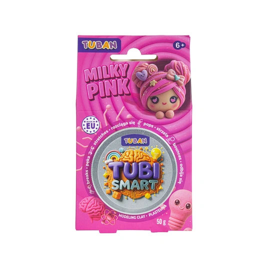 Tubi Smart sensory clay Milky Pink stretches, shoots, bounces ZA6129