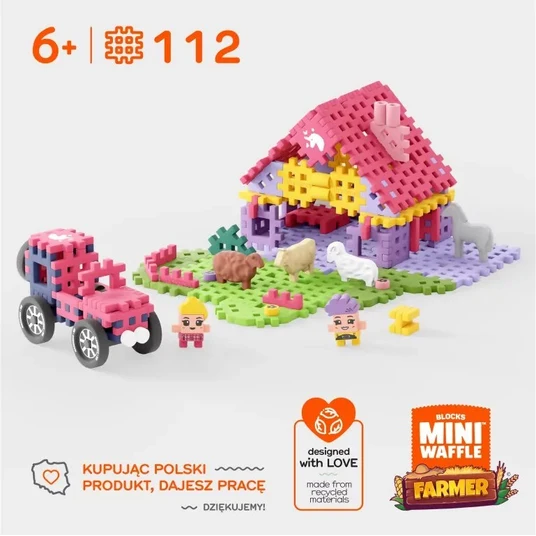 MARIOINEX Mini vaflinis ūkininkas "Charming Ranch" plytos, 112 vnt.