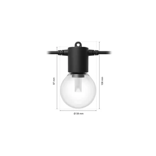 Philips Hue Hue Festavia Globe Outdoor String Lights, 7m Extension | 30 W