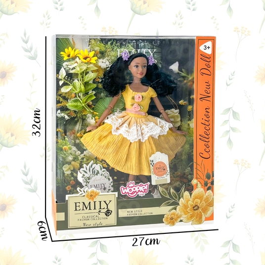 WOOPIE ROYAL Emi nukk 32 cm Moodne riietus ja ilusad mustad juuksed