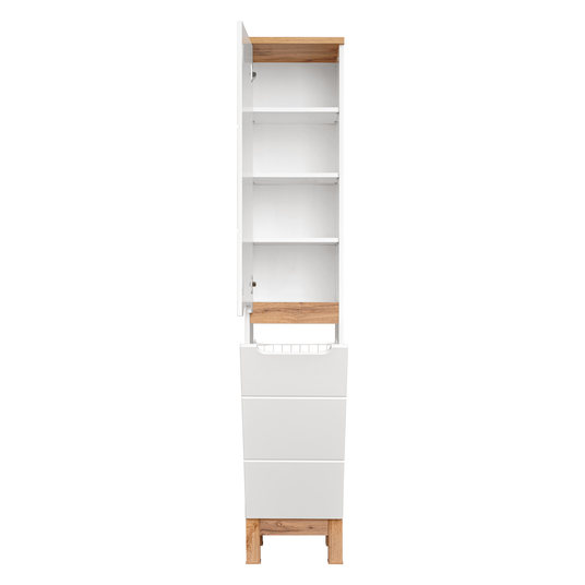 Aukšta spintelė, 2 durys, BALI WHITE 804 FSC