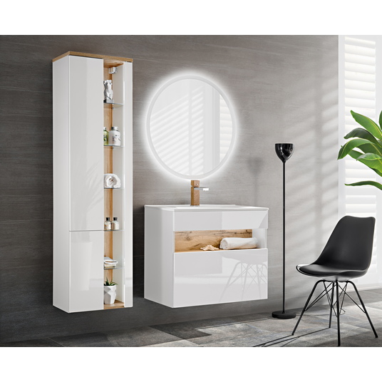 Valamukapp 80 cm, 1 sahtel, BAHAMA WHITE 821 FSC