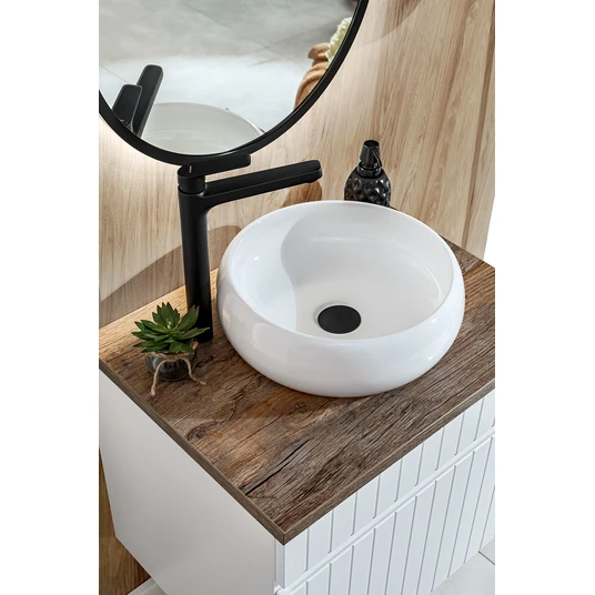 Valamukapp 80 cm, 1 sahtel, ICONIC WHITE 82-80-D-1S