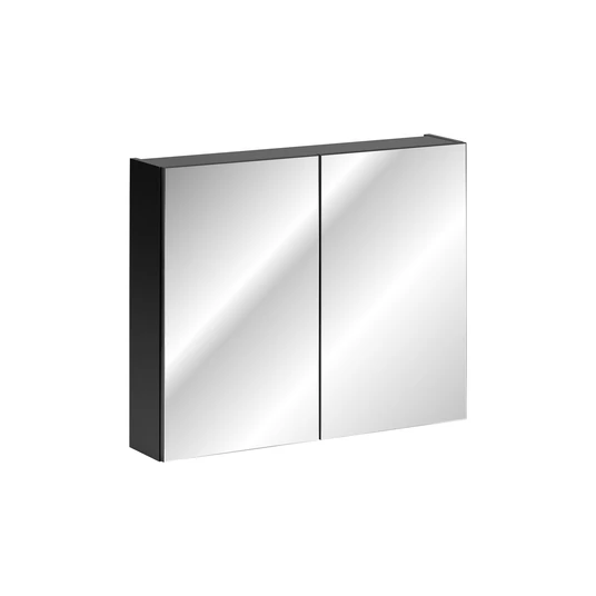 Peegelkapp 80 cm, 2 ust, SANTA FE, MUST, 84-80-A-2D