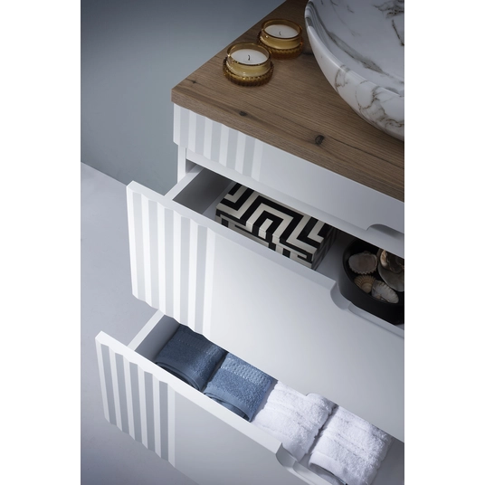 Valamukapp 60 cm, 2 sahtliga, FIJI WHITE 82-60-D-2S