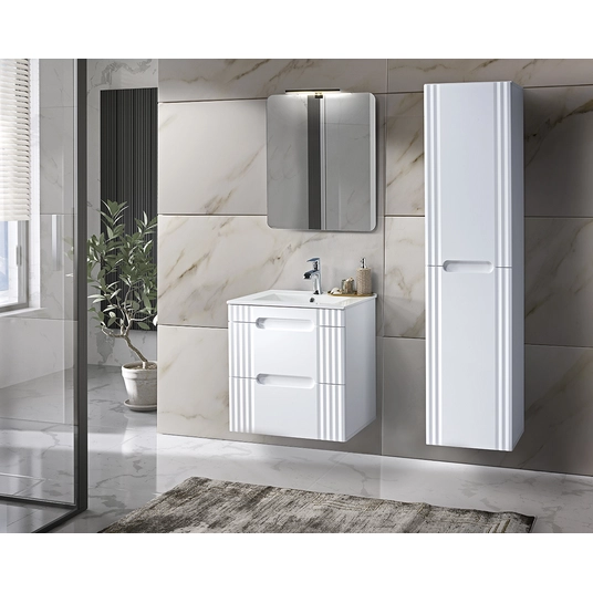 Valamukapp 60 cm, 2 sahtliga, FIJI WHITE 82-60-D-2S